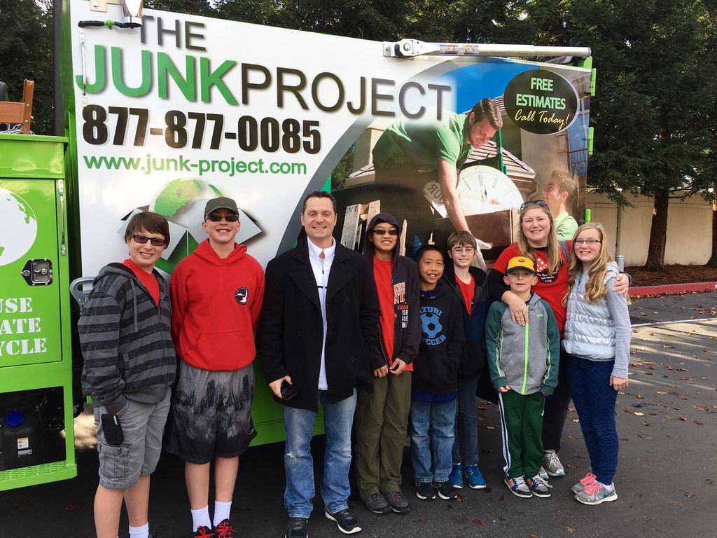 christmas tree removal with Boy Scout troop 874