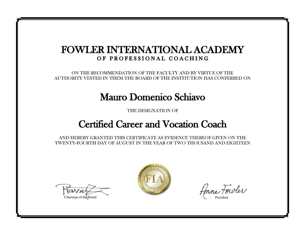 My Career and Vocation Coach Certification