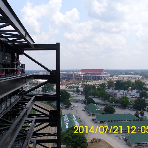 A view from the back of the Churchill Downs Jumbot