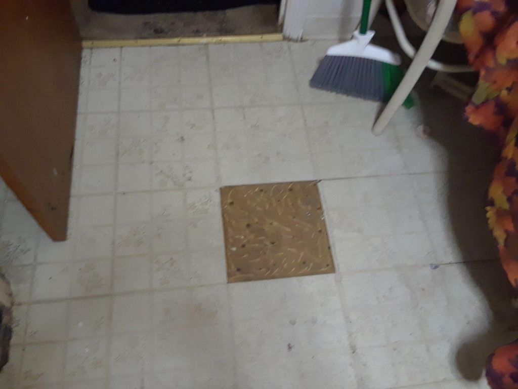 before kitchen floor redo