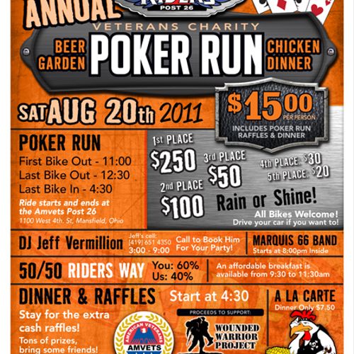 Flyer for local Amvets Poker Run.