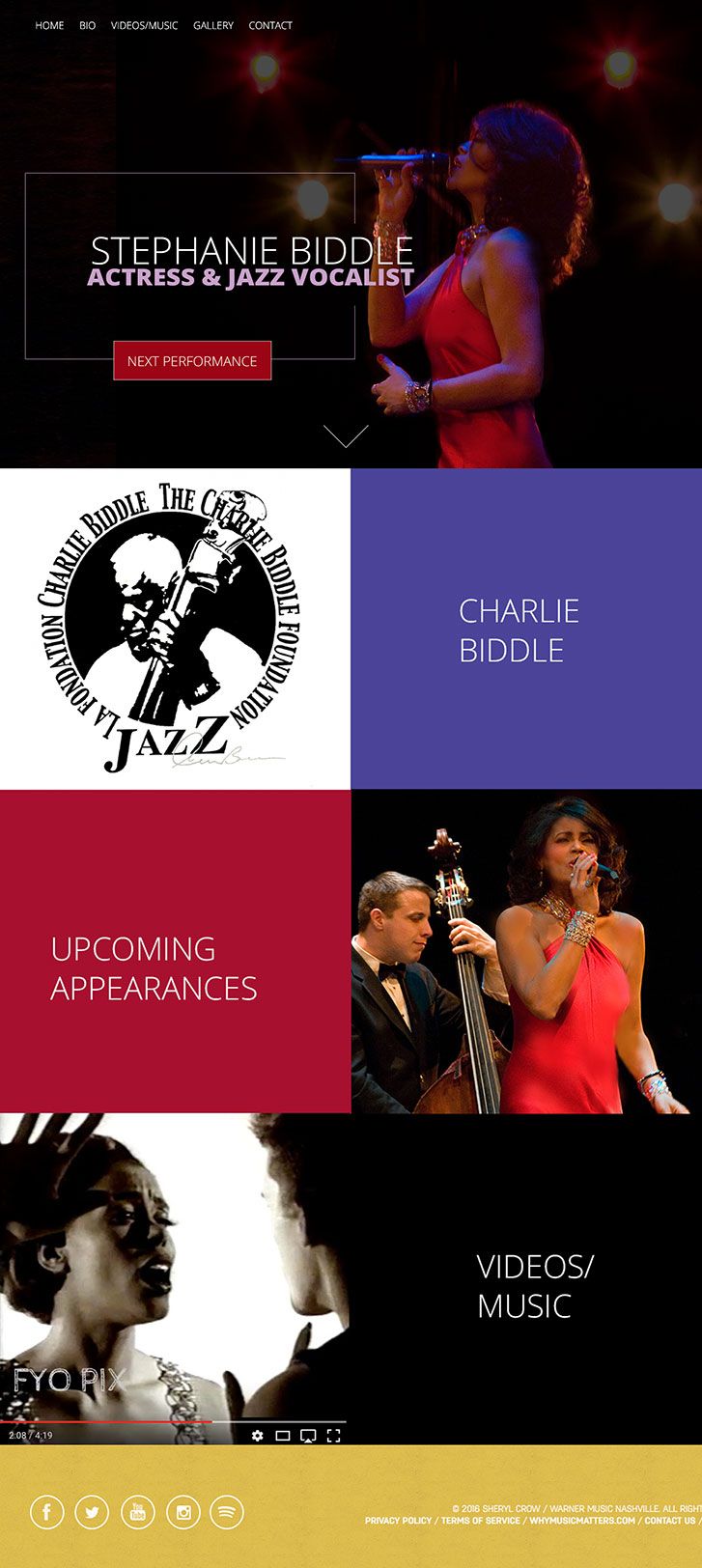 Website for jazz singer