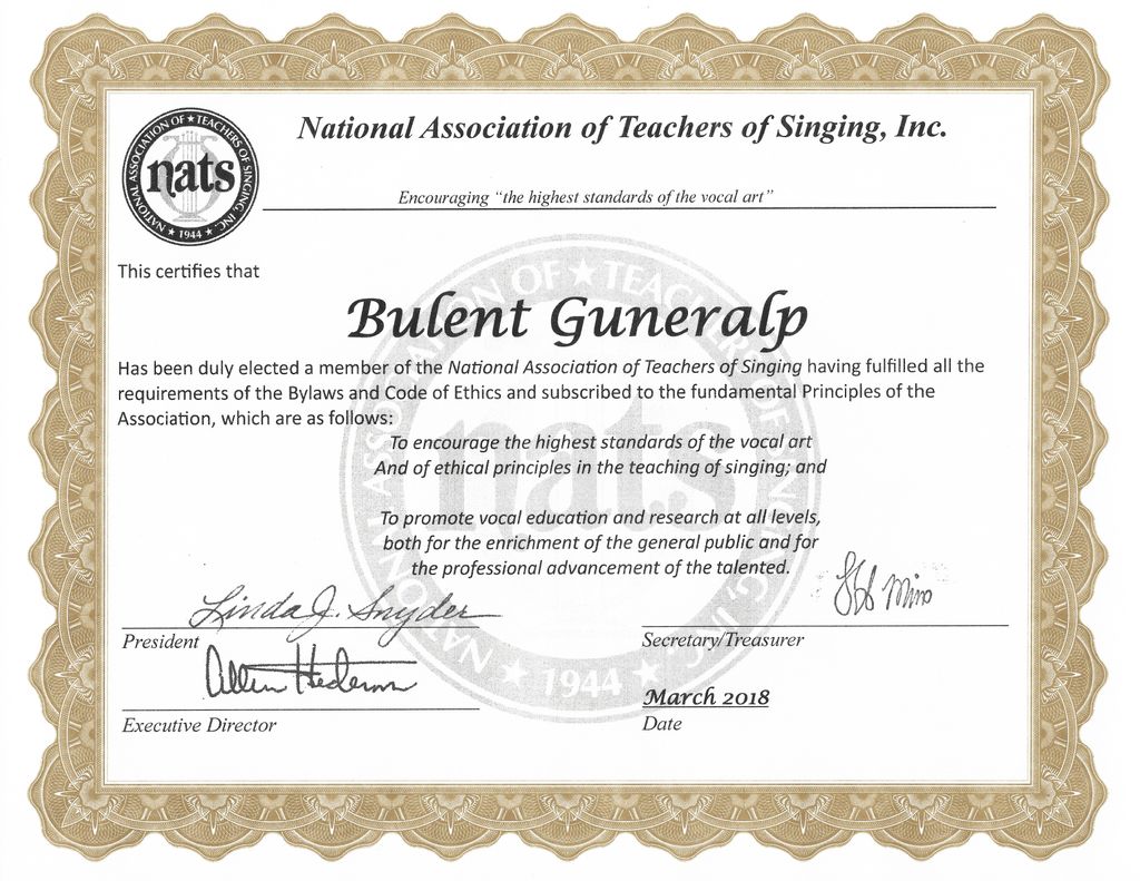 Bülent Güneralp - NATS Certificate