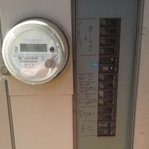 This electrical panel was missing its door. This e