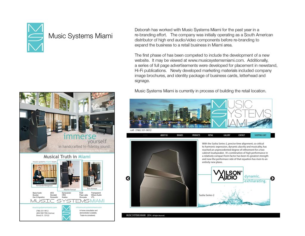 Music Systems Miami,  full marketing project inclu