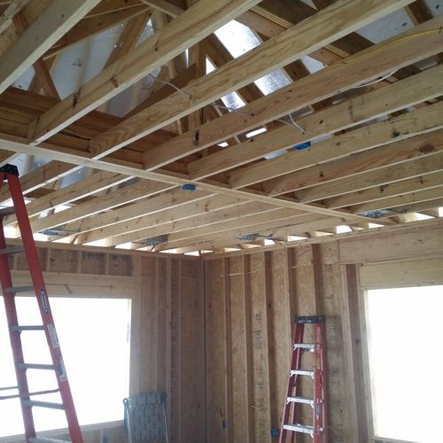 Room Addition- Wall & Ceiling Joist framing- Cabot