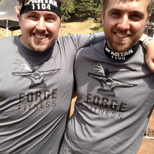 Running a spartan race with one of my first client