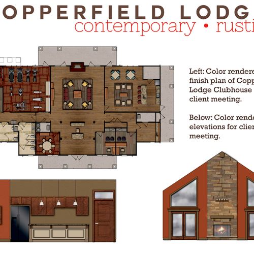 Color renderings of the Copperfield Lodge Apartmen