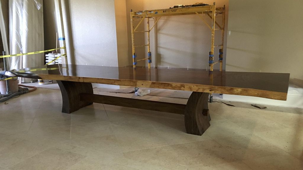 Parota dining table, 3" x 52" x 16'. Built for an 