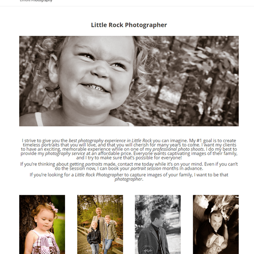 littlerockfamilyphotography.Website Design and Dev