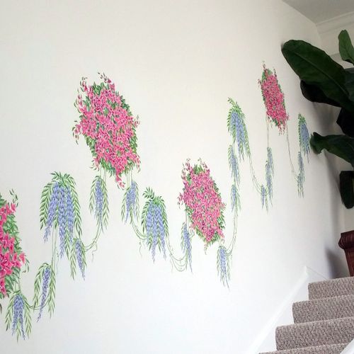 Stairwell wall mural painting in Palm Beach, Flori