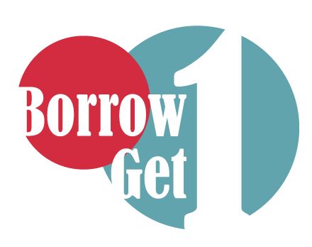 Logo for a borrow 1 get 1 campaign