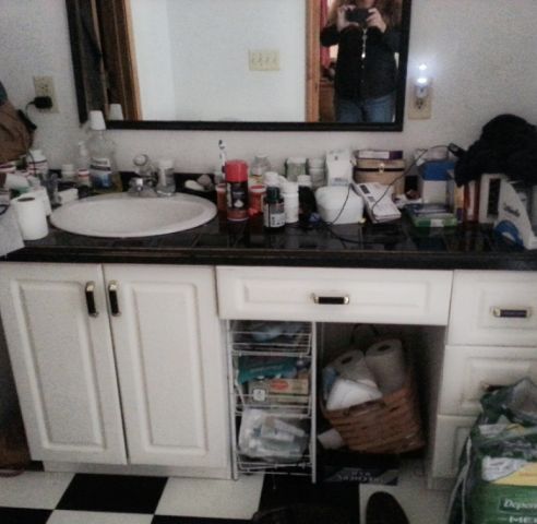 The Kulwicki's bathroom before turning into a hand