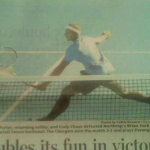 Front cover of the Sports section in the paper bac