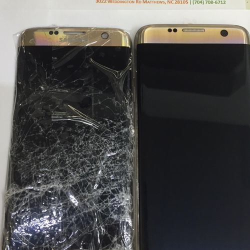 Before and after photo of Galaxy S7 edge