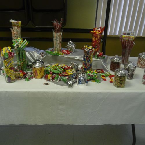 A Throwback Candy Favor Table is always a nice tre