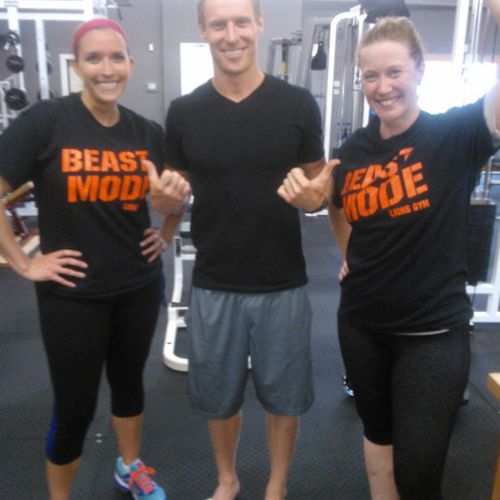 Clients showing off their BEAST MODE t-shirts!
