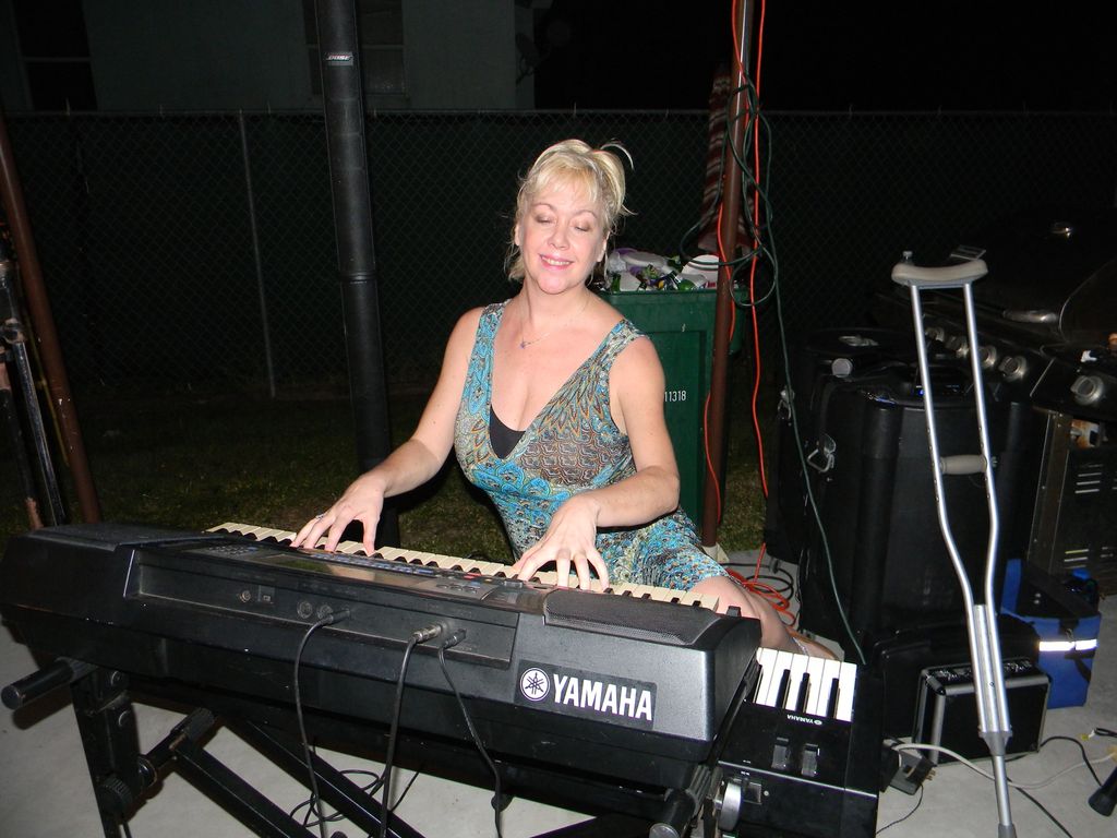 Performing a solo at private gig.
