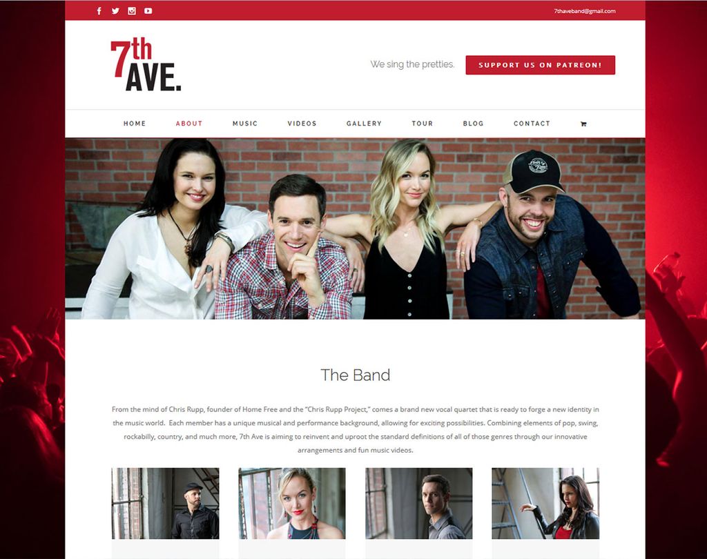 7th Ave Vocal Band - Musicians - Web Design