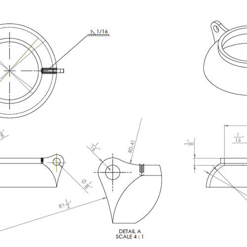 Schematic of a stainless steel component ready for