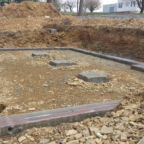 Foundation for new ranch home