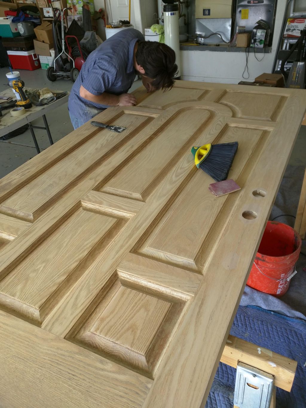This is the large oak door after I was done stripp