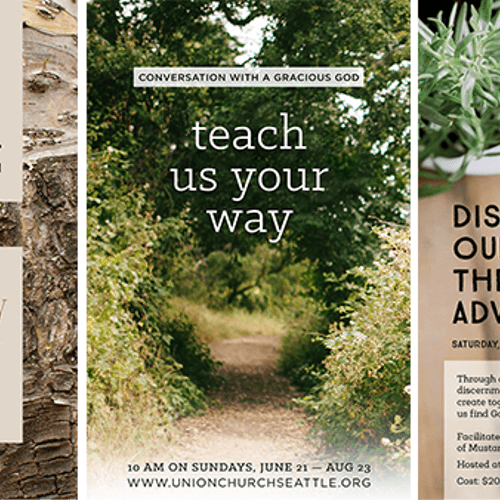 Sample of posters created for a local church and c