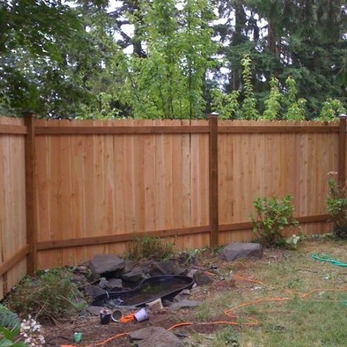 This is a traditionally built fence with individua