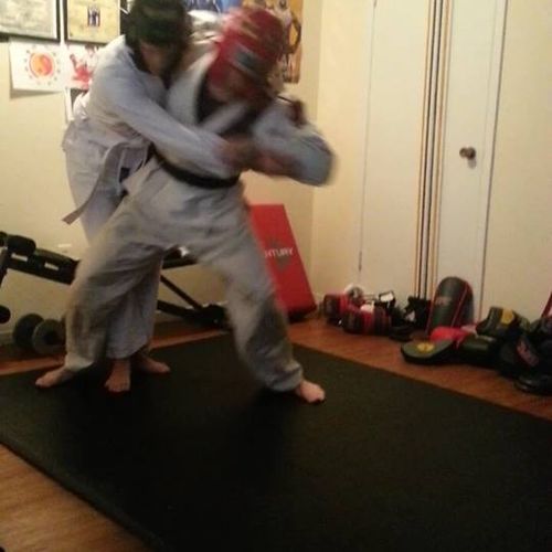 Practicing our Judo Uki Goshi hip toss for MMA and