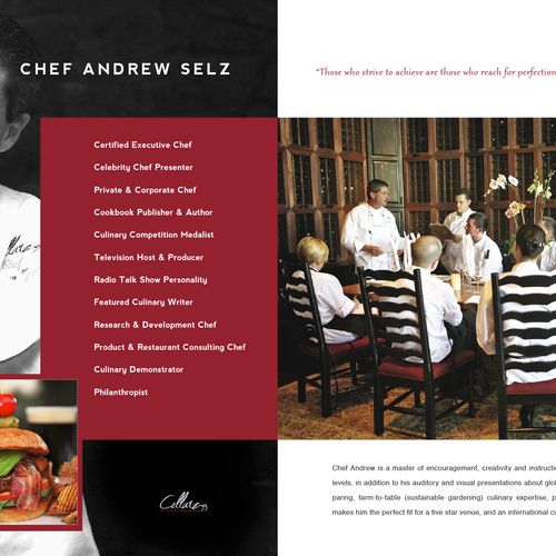 Press Kit: Chef Andrew Selz (Sample page layout)