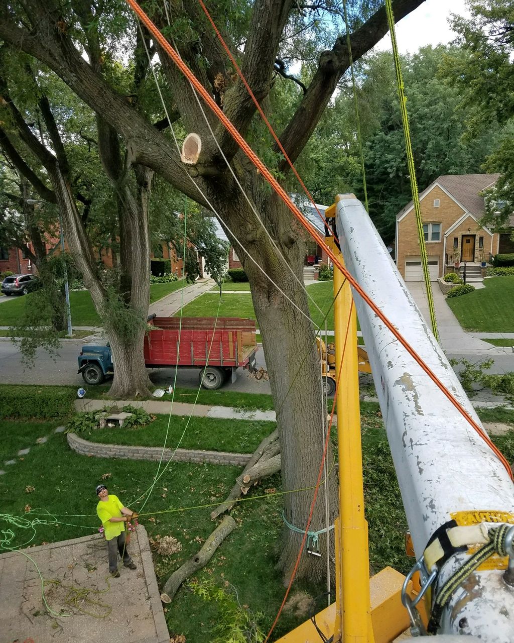 Extensive rigging over a Tudor-style home near Ben