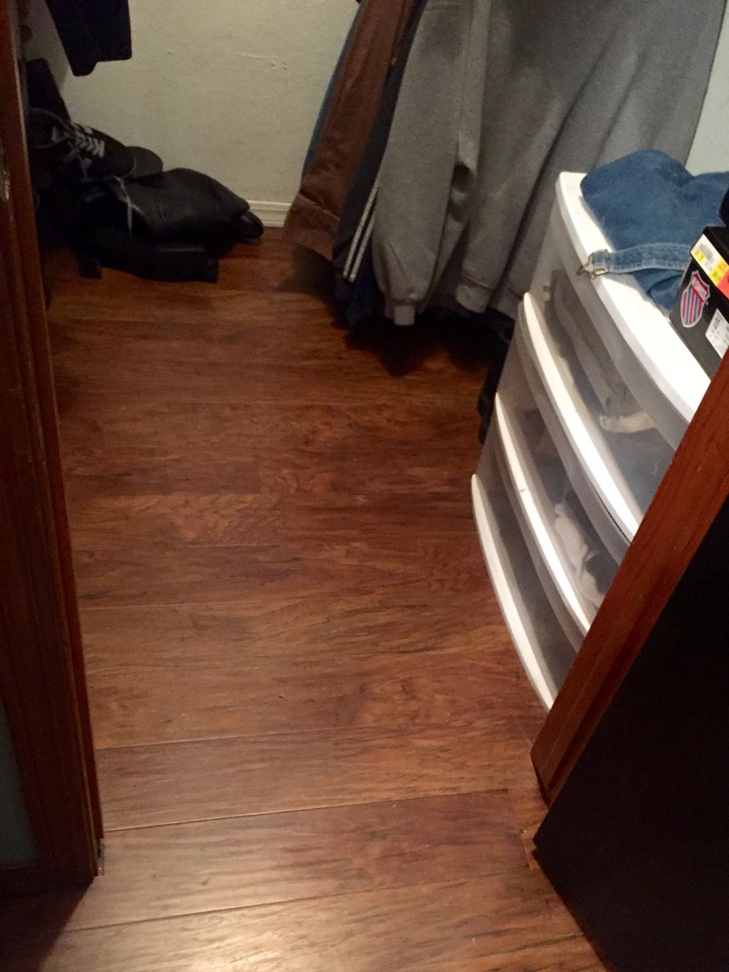 Installed laminate flooring