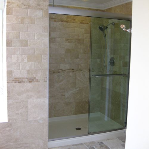 A beautiful fully remodeled master bathroom shower