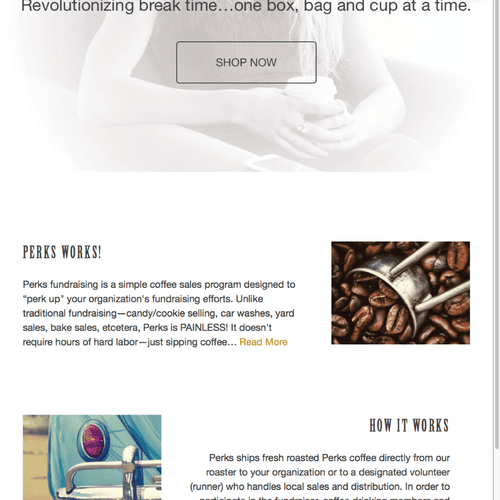 Website, Perks Coffee