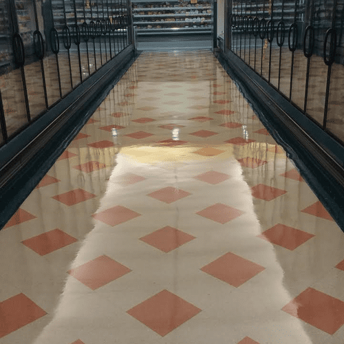 A grocery store floor we stripped and waxed and th