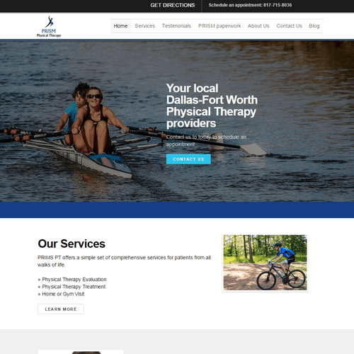 mobile-ready website for physical therapy practice