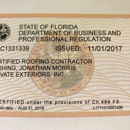 Roofing License 