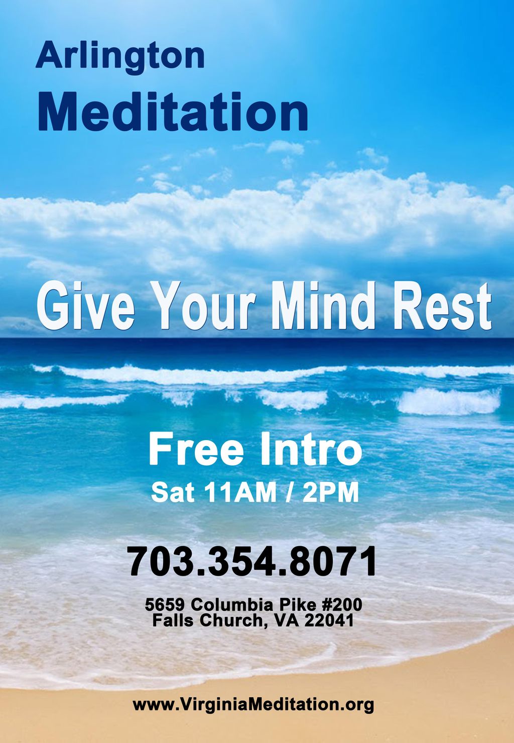 Give your mind rest at Arlington Meditation