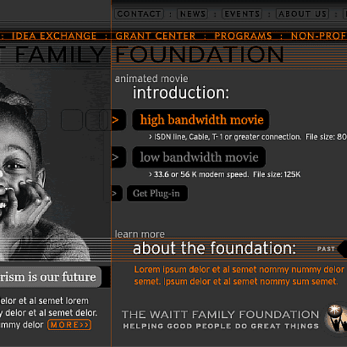 Waitt Family Foundation Web Design.