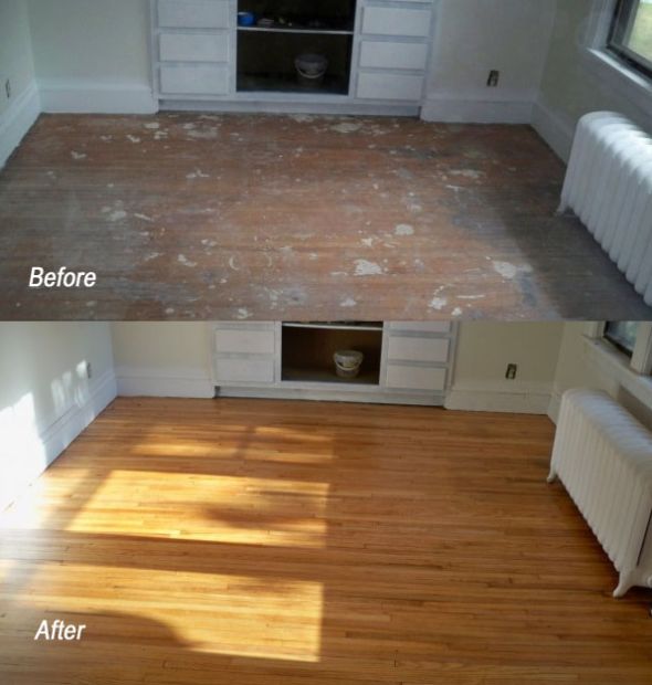 Hard wood before & after