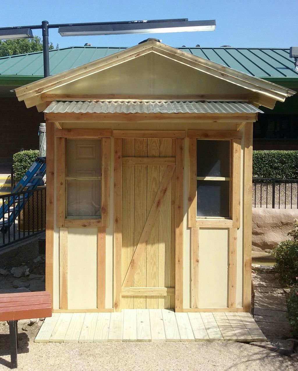 Built a shed to cover a water pump at Alley Cats i