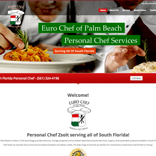 Website created for a personal chef in West Palm B