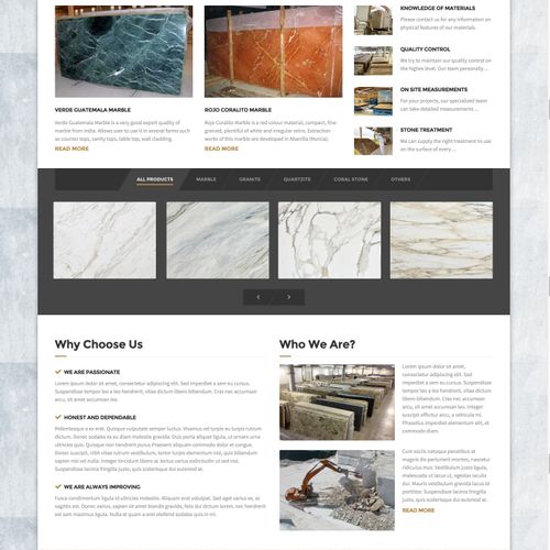 Web site for a granite and Marble Import/export Co