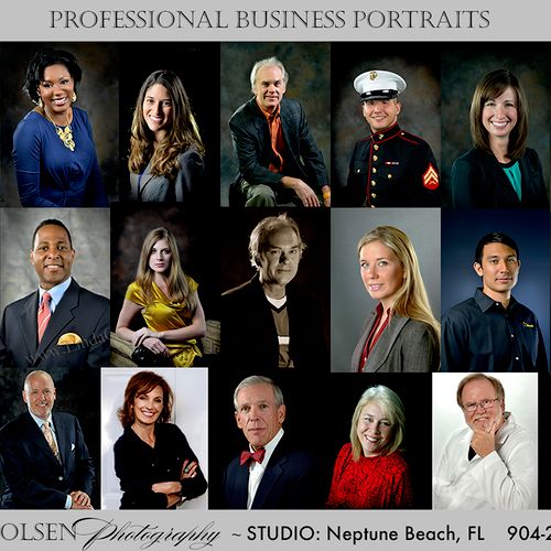 Business profile portraits in studio