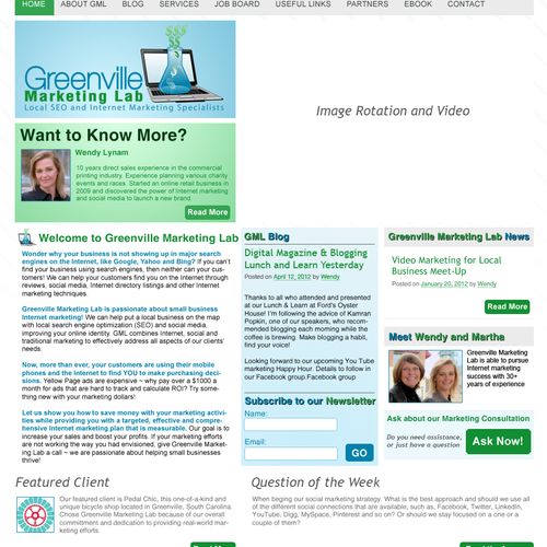 Web design and development for Greenville Marketin