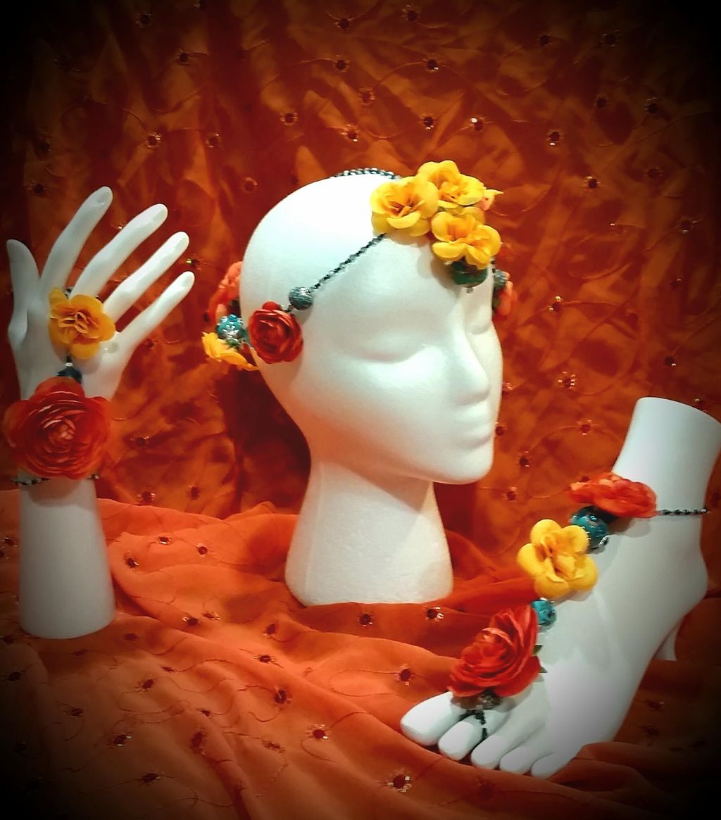 Indian Flower Wedding Jewelry, individually hand c