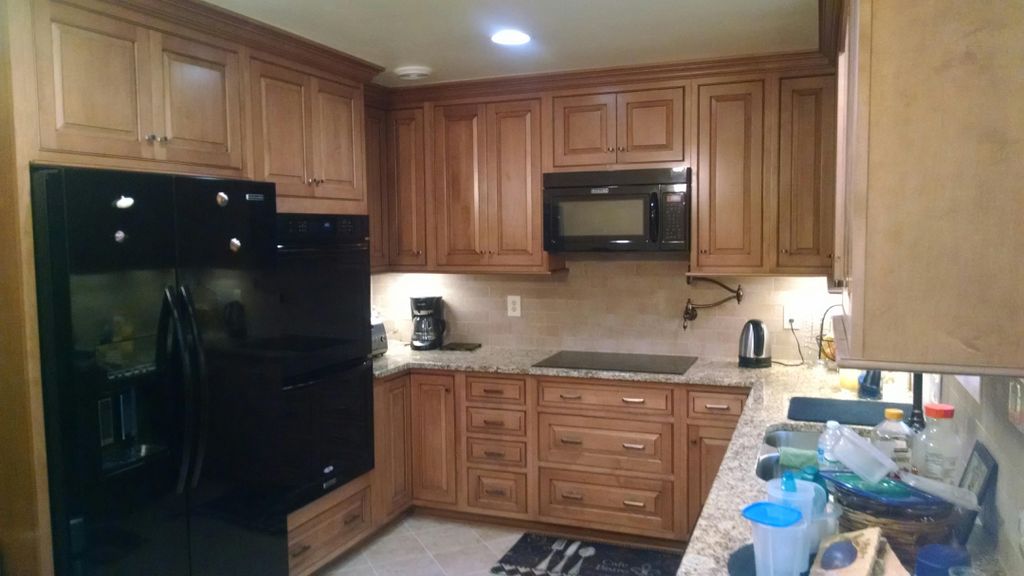 Custom made cabinets installed