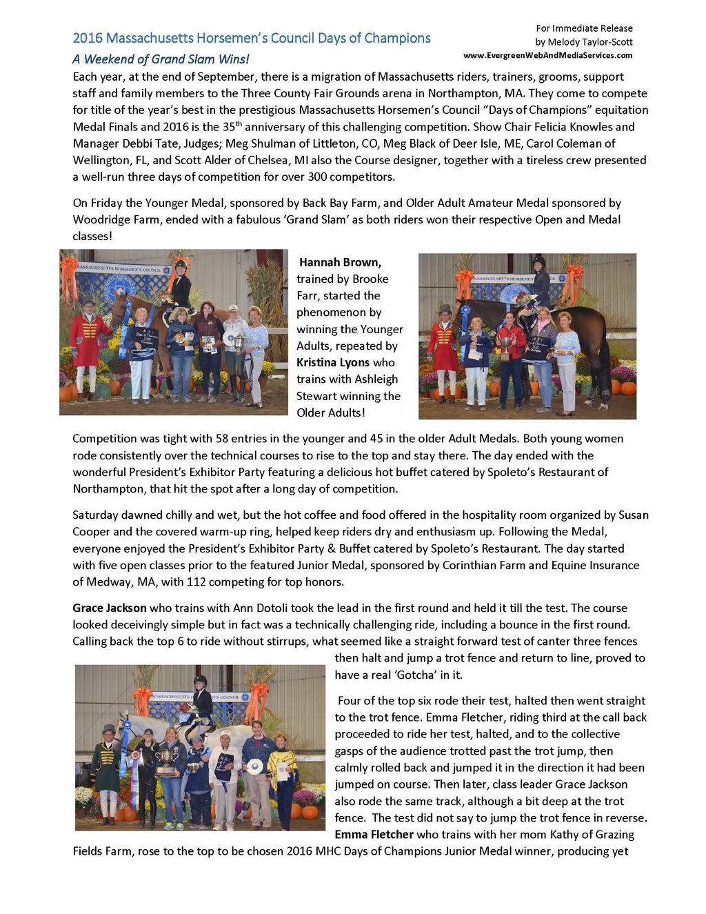 2016 Media. Massachusetts Horsemen's Council year 