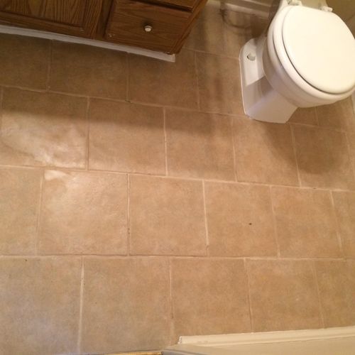 Small bathroom tile floor we did last week. 
