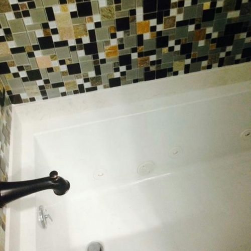 tub, plumbing and tile installation